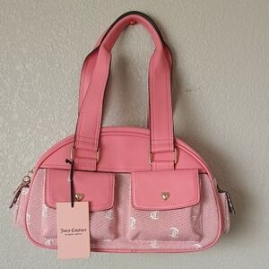 Juicy Couture Pink Shoulder Bag with Heart Accents